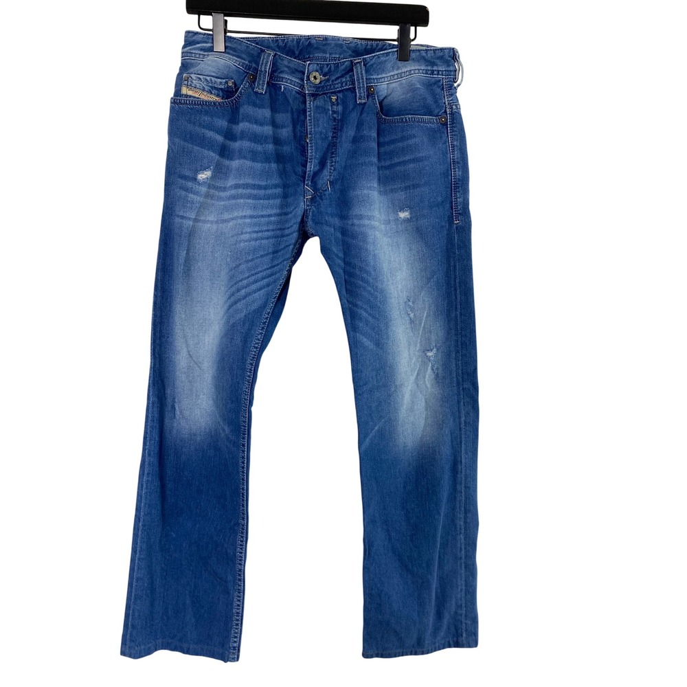 Diesel Safado Jeans Mens 31 Blue Excellent Slim Straight Distressed Wash 0830W